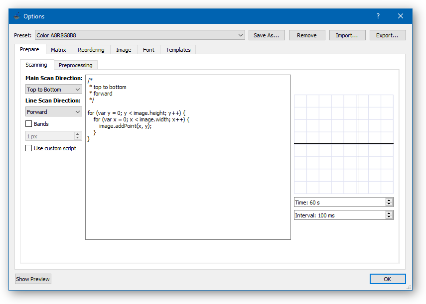 Prepare dialog - scanning